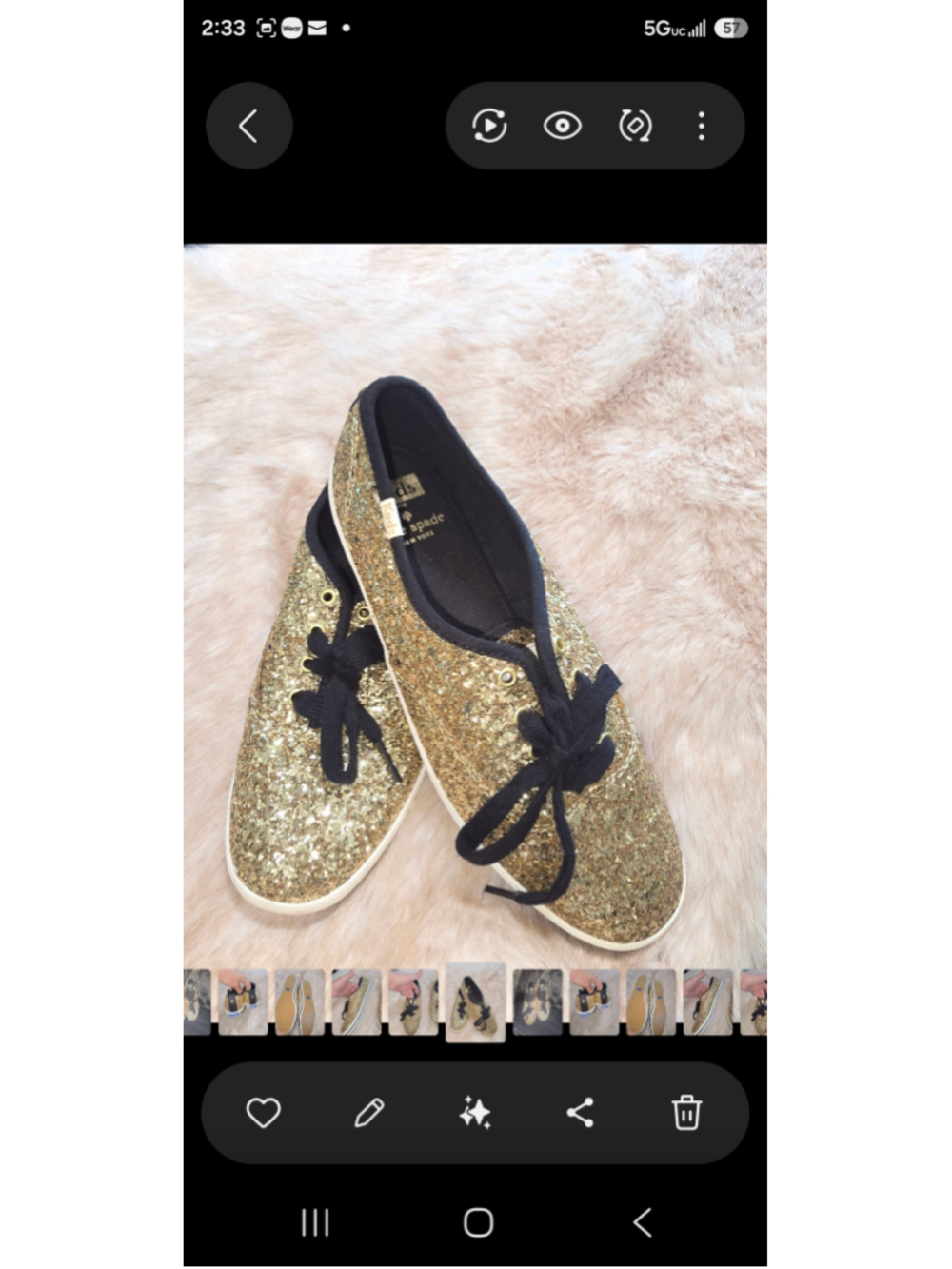 NEW Gold glitter KEDS 8.5 for Kate Spade